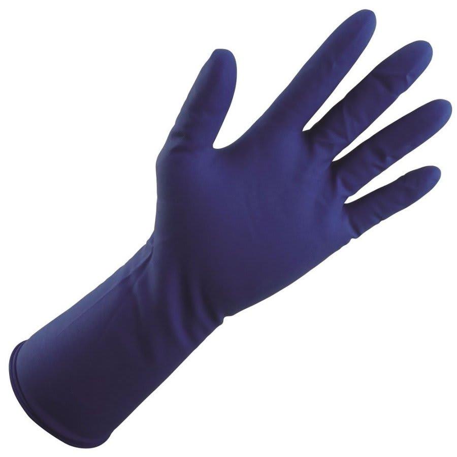 BOX OF 50, L, Dark Blue, 13.2 Mil Powder-Free Latex Disposable Gloves