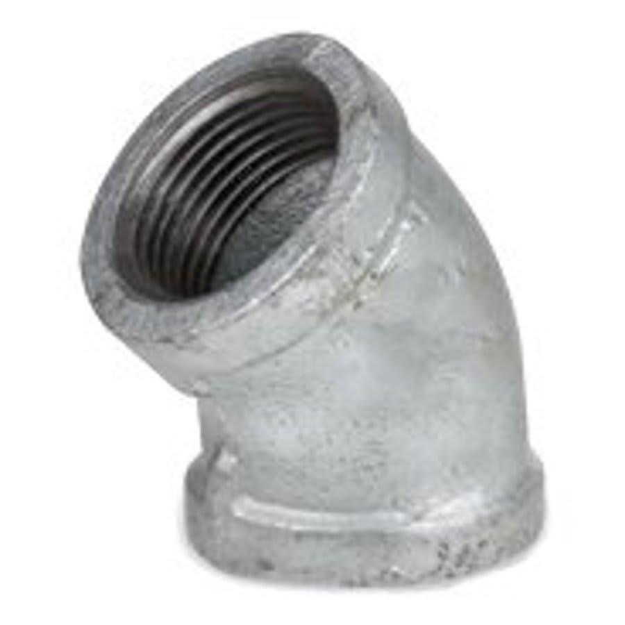 45 deg Elbow, 1 in, FNPT, 150 lb, Malleable Iron, Galvanized