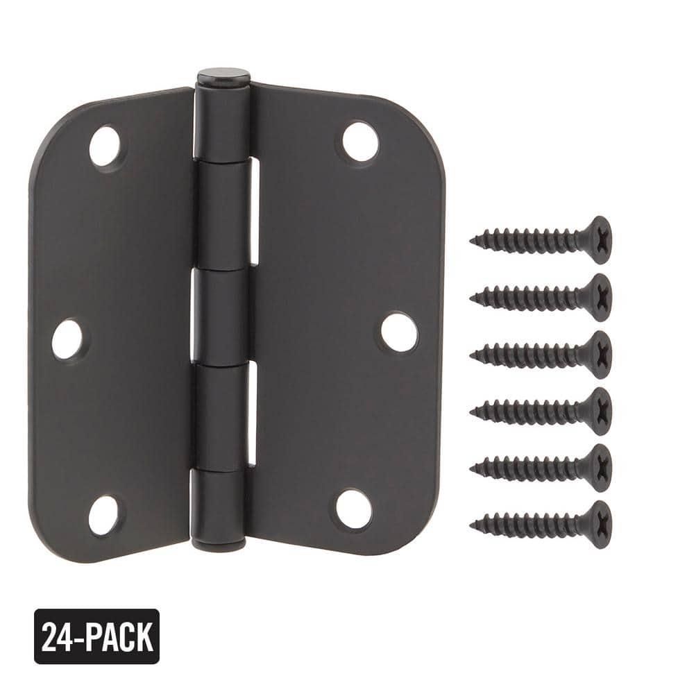 3-1/2 in. x 5/8 in. Radius Door Hinge Value Pack (24-Pack)