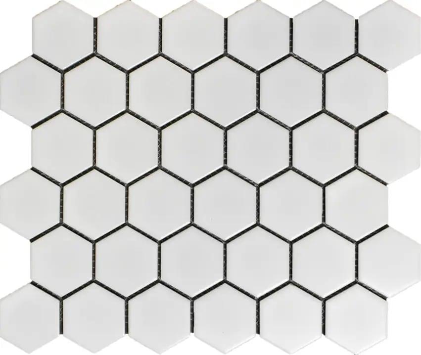 MG WHITE 12X12 MOS. HEXAGON 2X2