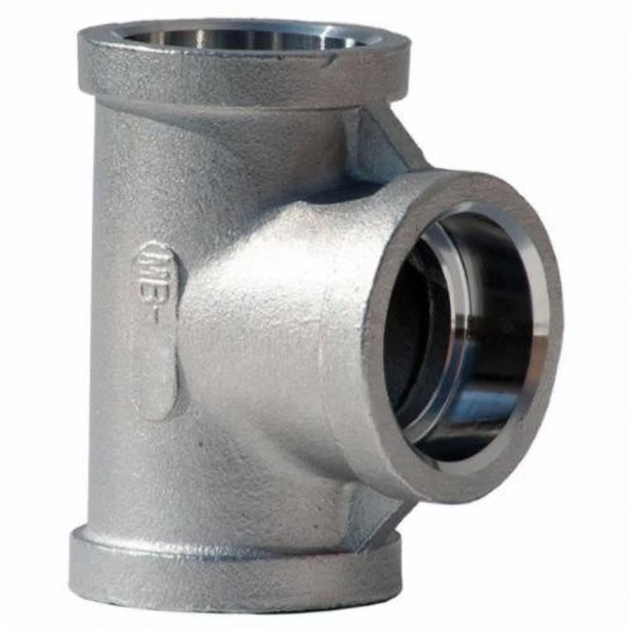Tee, 1/2 in, Socket Weld, 304/304L Stainless Steel, 150 lb