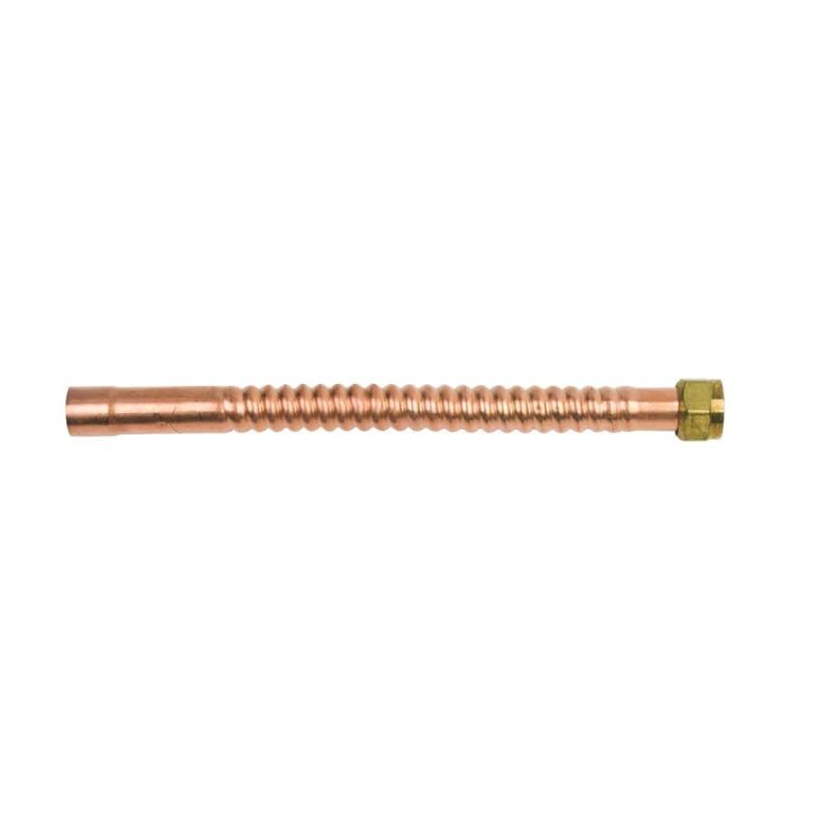 Corrugated Water Heater Flex, 3/4 in, FNPT x C, 18 in L, Copper