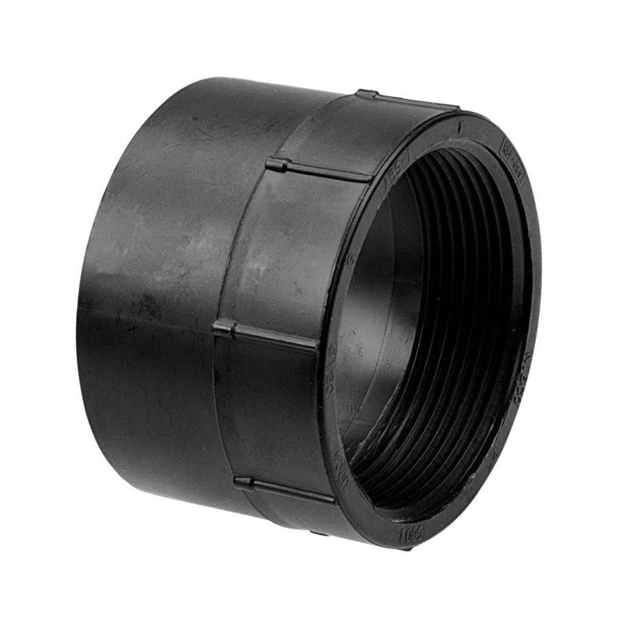 DWV Female Adapter, 4 in, Hub x FNPT, ABS