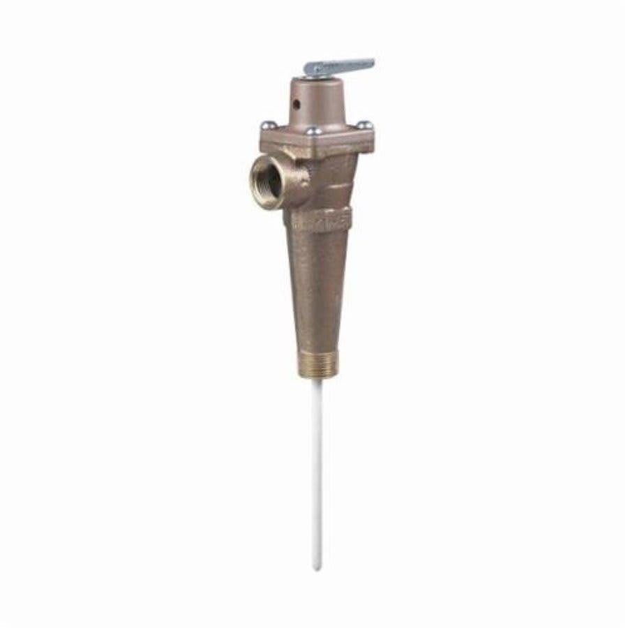 Temperature & Pressure Relief Valve, 3/4 in, MNPT x FNPT, Bronze