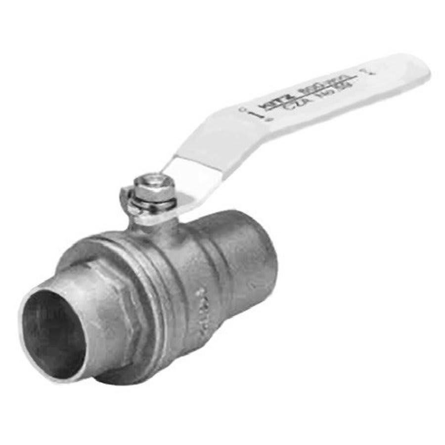 2-Piece Ball Valve, 1/2 in, C, Full Port, Brass Ball, Brass