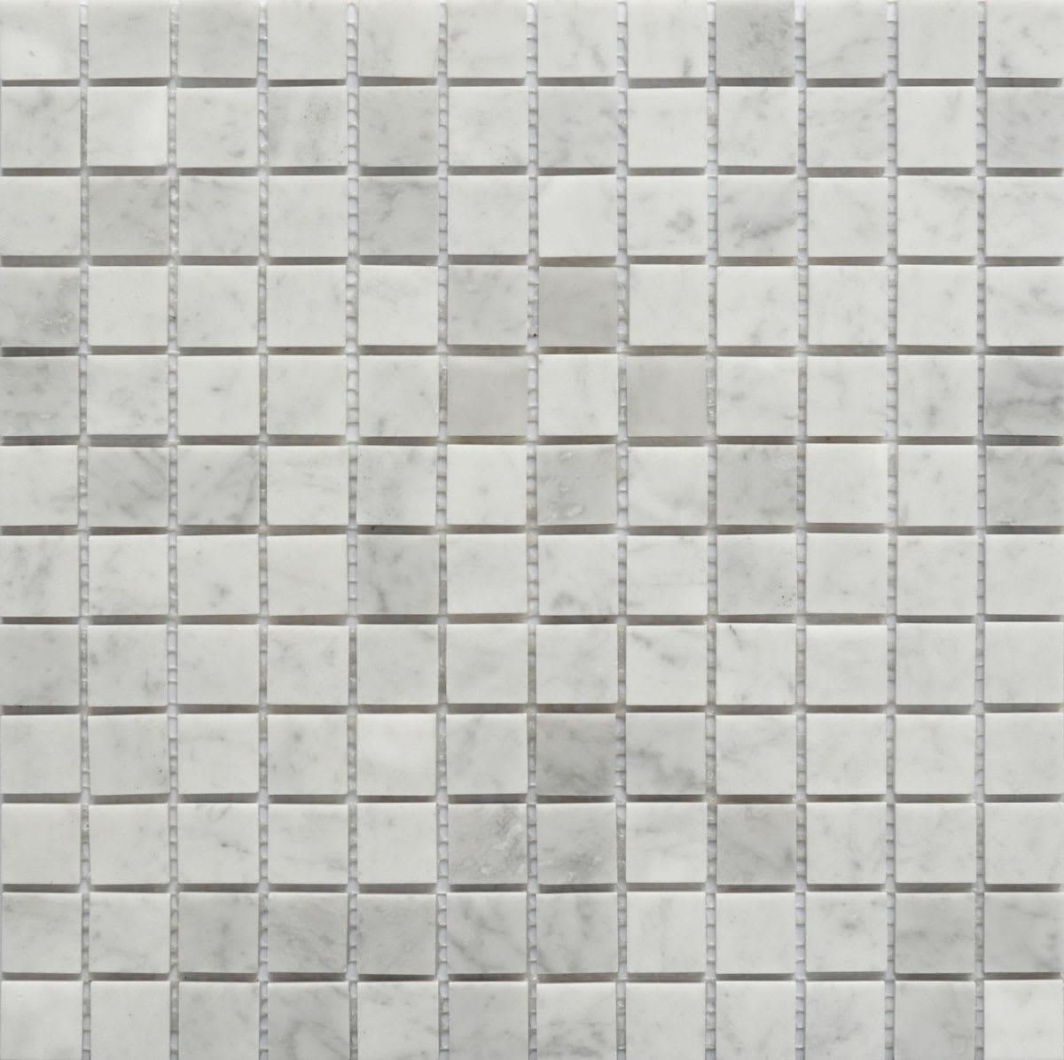 CARRARA MARBLE 1X1 SQUARE 12X12 MOSAIC