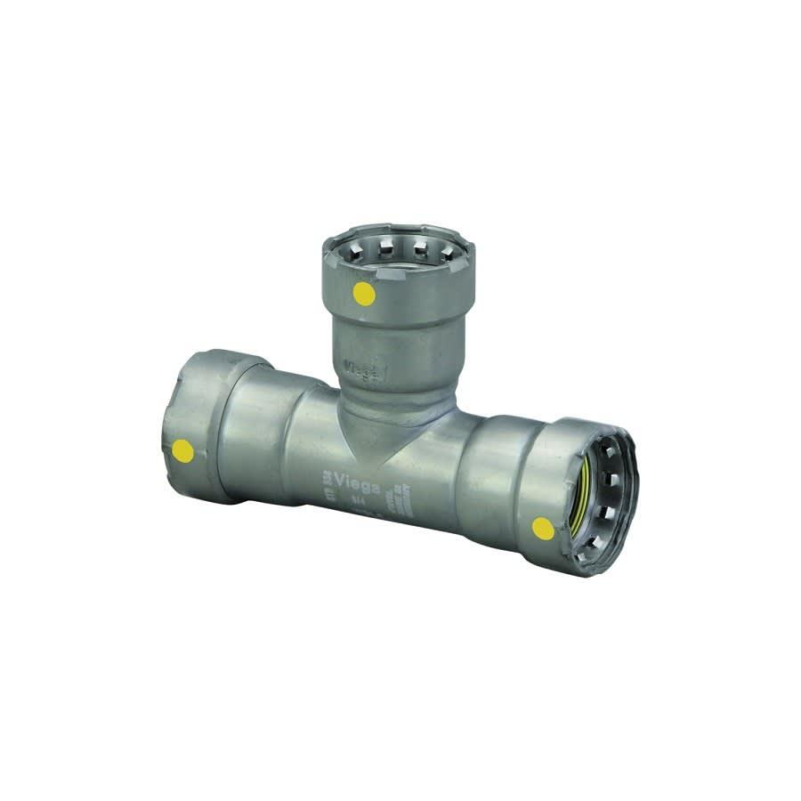 Gas Tee, 3/4 x 1/2 in, Press, Carbon Steel