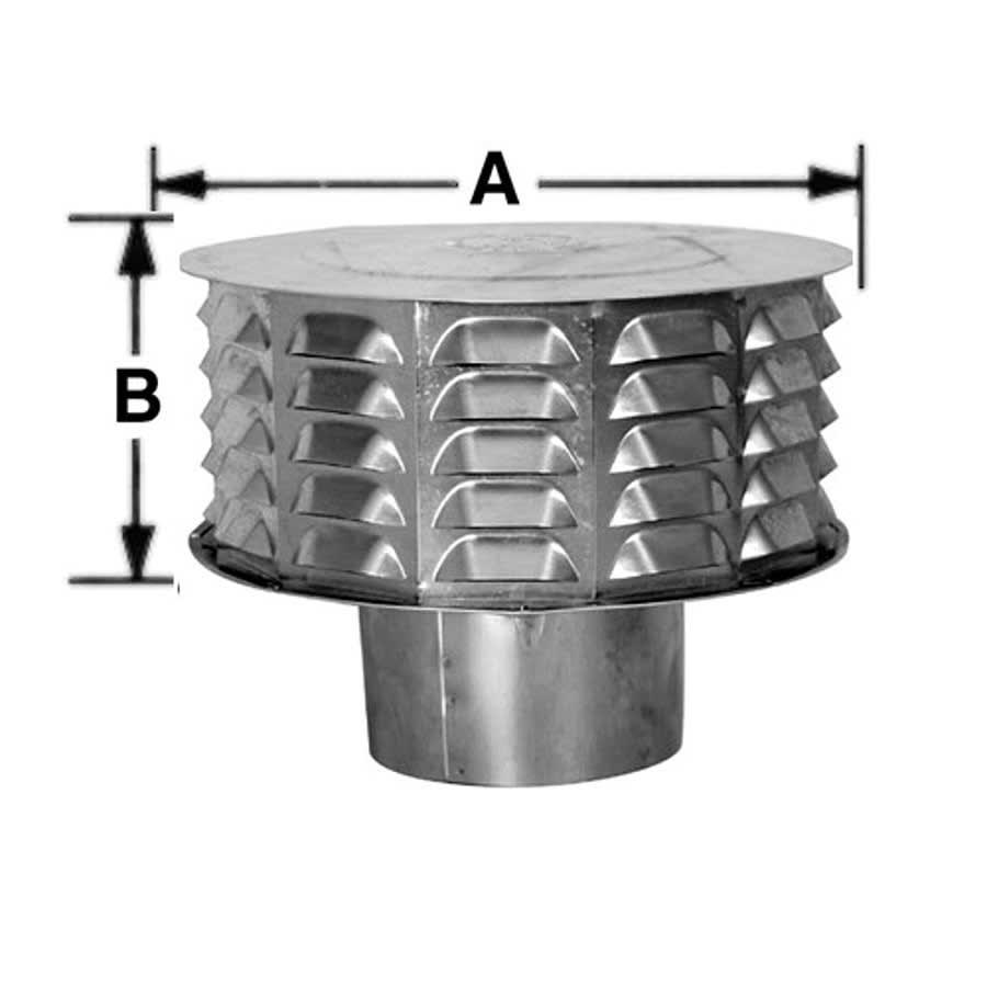 Round Vent Cap/Termination, 6 in Dia