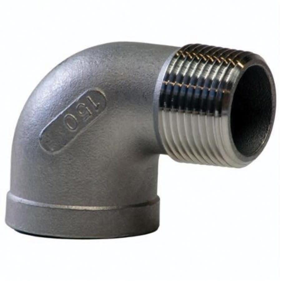 Street 90 deg Elbow, 1-1/4 in, MNPT x FNPT, 316/316L Stainless Steel, 150 lb