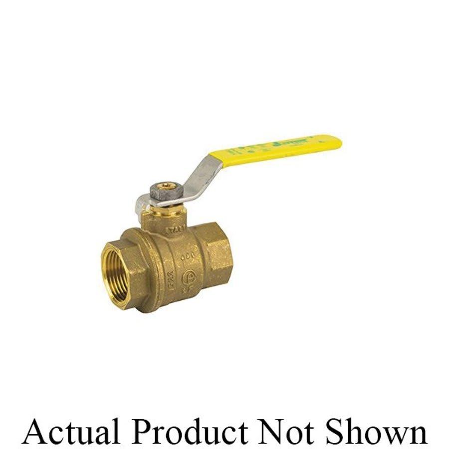 2-Piece Ball Valve, 3/4 in, FNPT, Full Port, Brass Ball, Brass