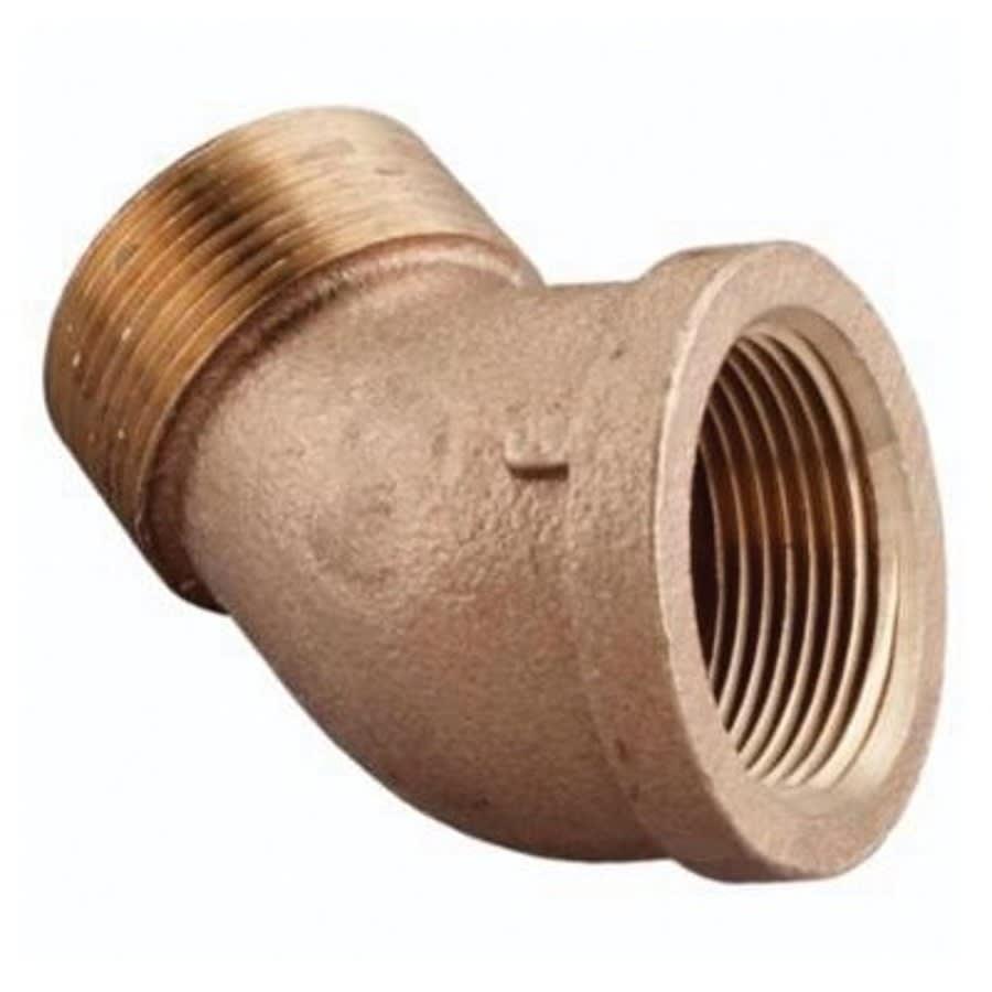 Street 45 deg Elbow, 3/8 in, MNPT x FNPT, Lead Free Brass, Rough Brass
