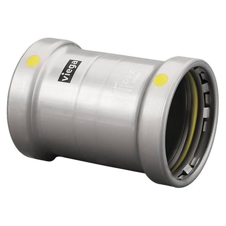 Gas No Stop Coupling, 2-1/2 in, Press, Carbon Steel