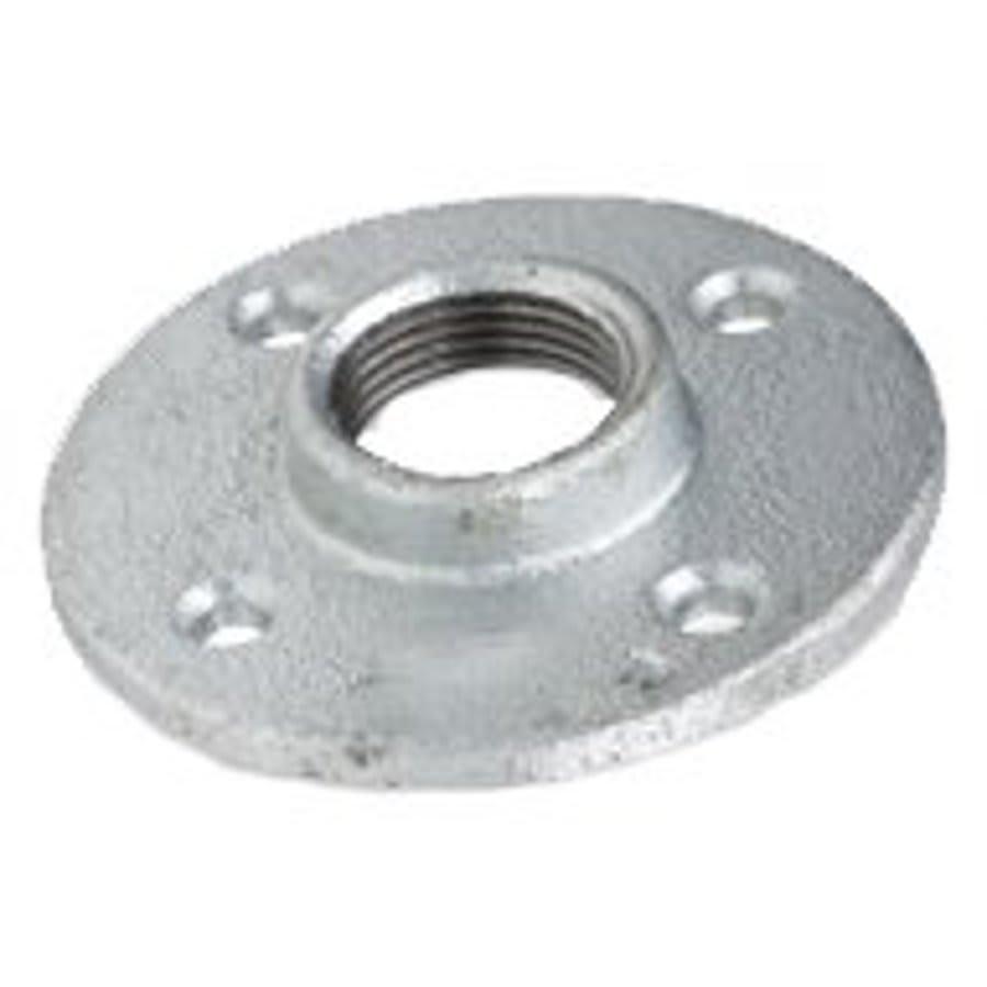 Floor Flange, 1-1/4 in, FNPT, 3-7/8 in OD, 4 Bolt Holes, 125 lb, Malleable Steel