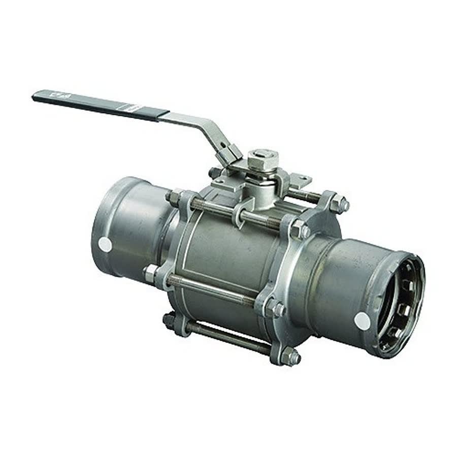 3-Piece Ball Valve, 3 in, Press, Full Port, Stainless Steel Ball, 316/316L Stainless Steel