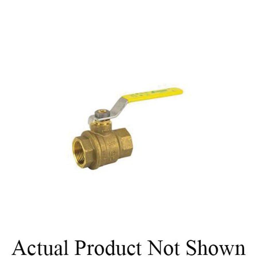 2-Piece Ball Valve, 1-1/4 in, FNPT, Full Port, Brass Ball, Brass