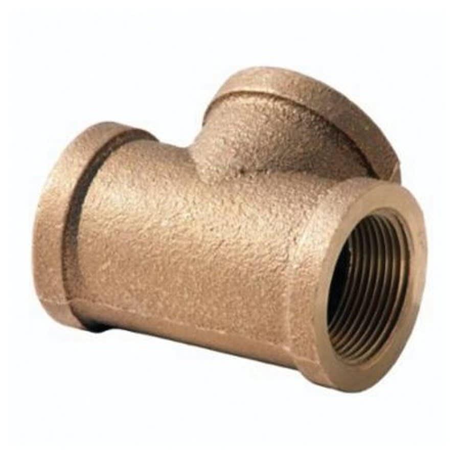Tee, 1/4 in, FNPT, Lead Free Brass, Rough Brass, Domestic