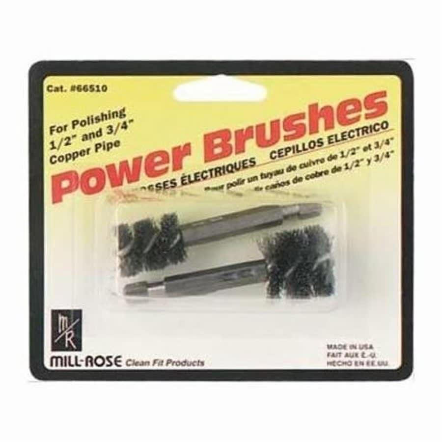 6600 Hex Shank Power Fitting Brush, 1/2 in ID x 5/8 in OD Dia, Carbon Steel Fill, 2-Pack