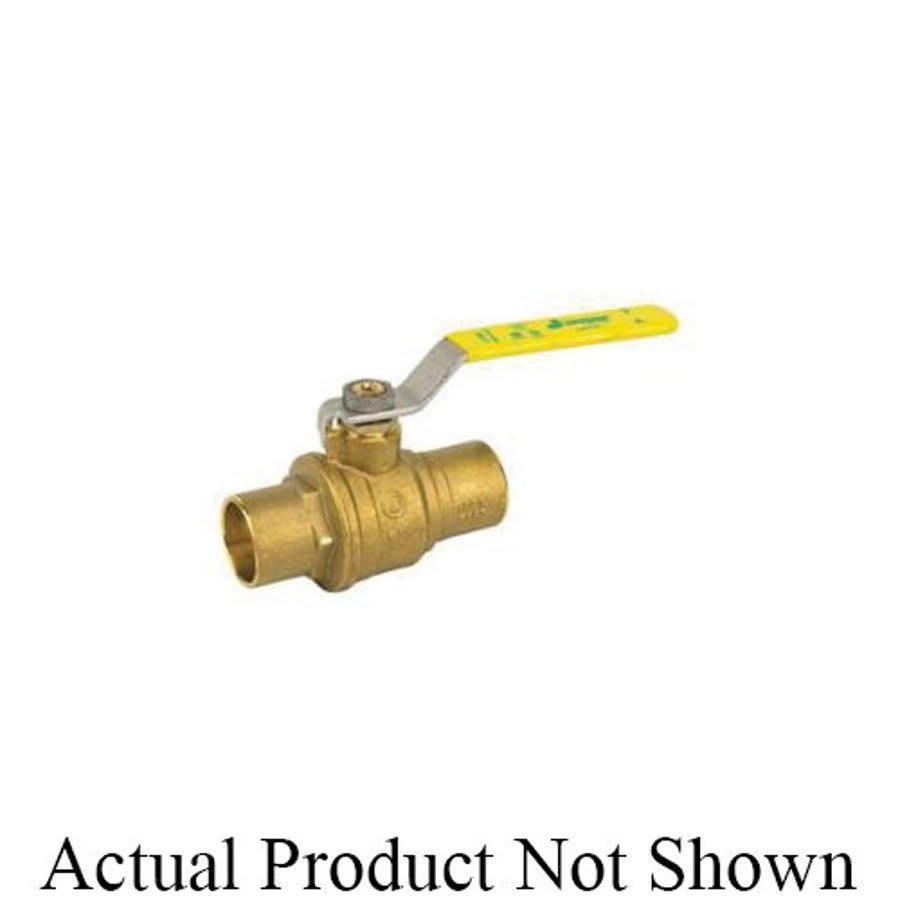 2-Piece Ball Valve, 1-1/4 in, C, Full Port, Brass Ball, Brass