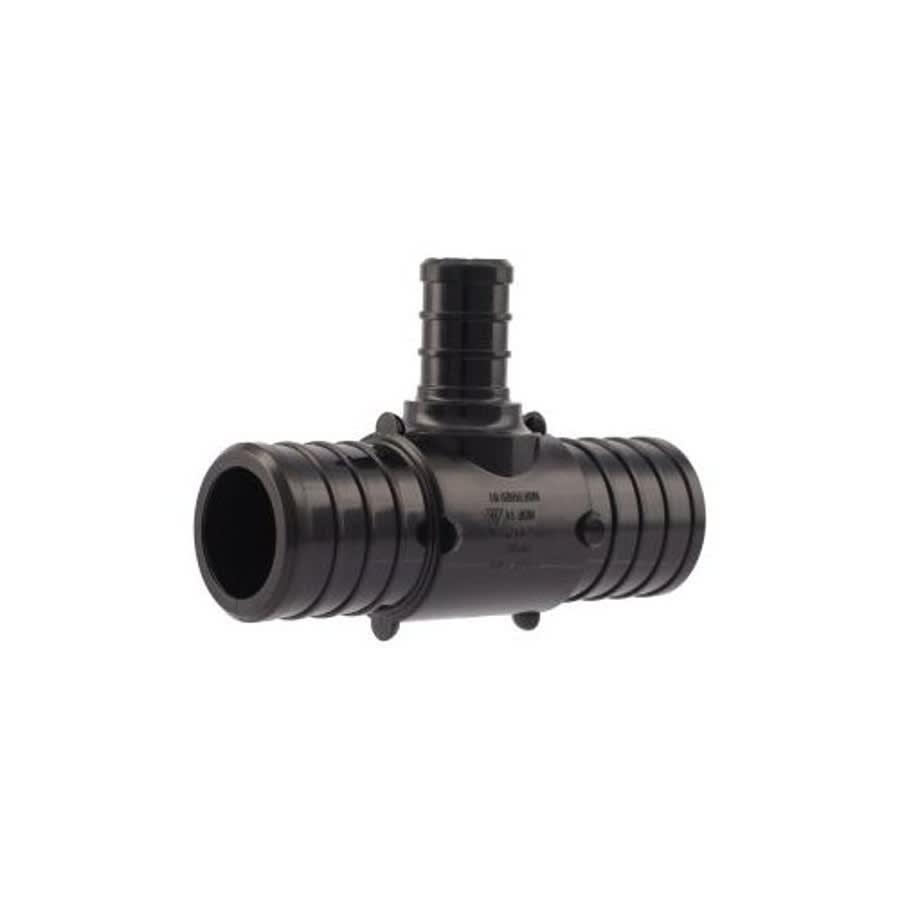 Tee, 1 x 1/2 in, Crimp PEX, Poly