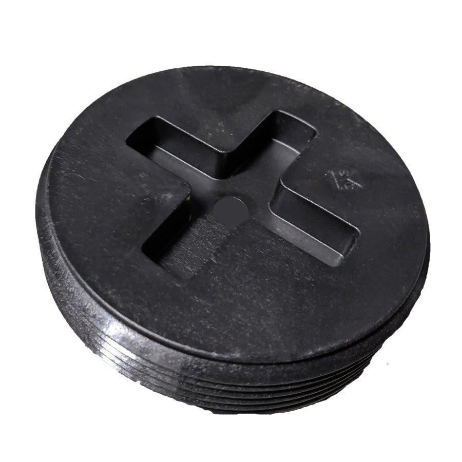 DWV Slotted Countersunk Plug, 3 in, MNPT, Polypropylene