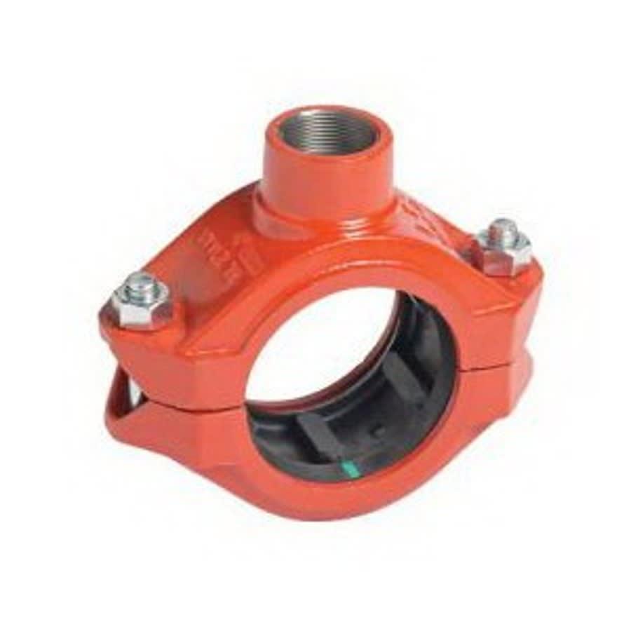 Outlet Coupling, 6 x 1 in, Groove x FNPT, Ductile Iron, Enamel Painted