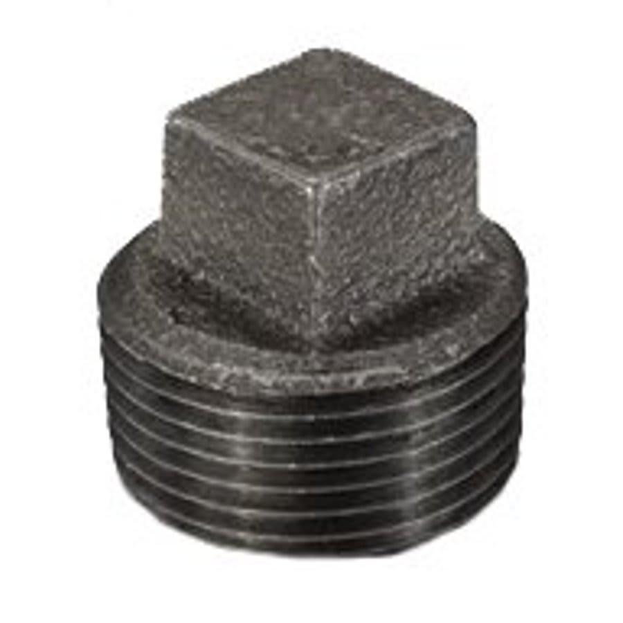 Square Head Plug, 2 in, MNPT, 150 lb, Malleable Iron, Black