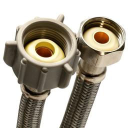 Flexible Water Supply, 1/2 x 7/8 in, FNPT x Ballcock, 16 in L, Stainless Steel - nt9mddasriuw2xnjw2ss_279b164a-c6dd-4925-971c-d600699300ae@2x.jpg