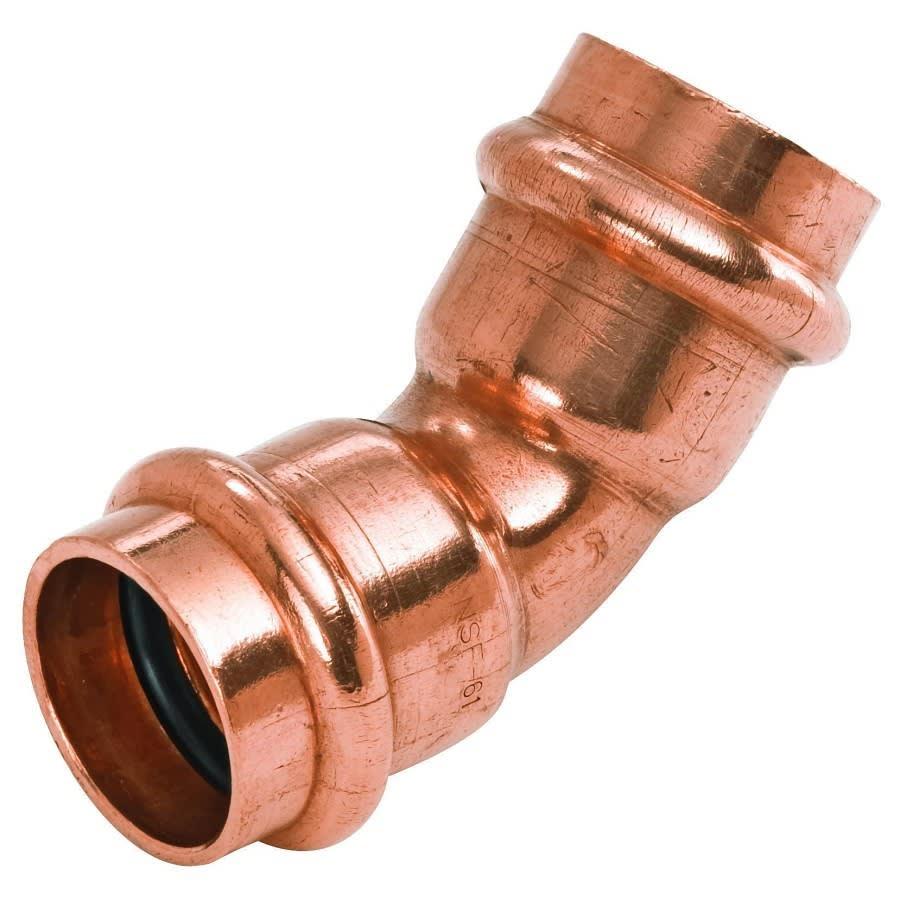 45 deg Elbow, 1 in, Press, Copper