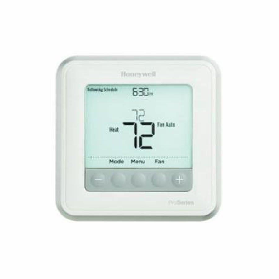 Tradeline® 6000 Thermostat, Programmable Thermostat, 40 to 90 deg F Heat/50 to 99 deg F Cool Control, 1 deg F Differential, Relay Switch, RC, R, C, W, W2 - AUX, Y, Y2, O/B, G, K, E, L/A, S, S Terminal