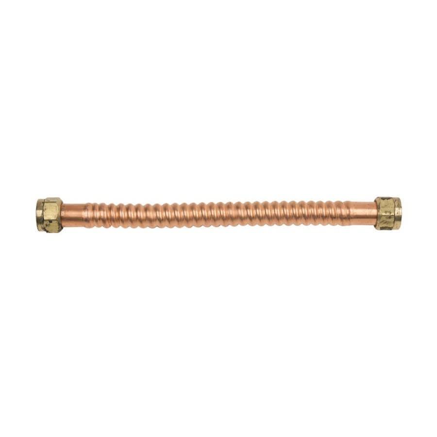 Corrugated Water Heater Flex, 3/4 in, FNPT, 18 in L, Copper