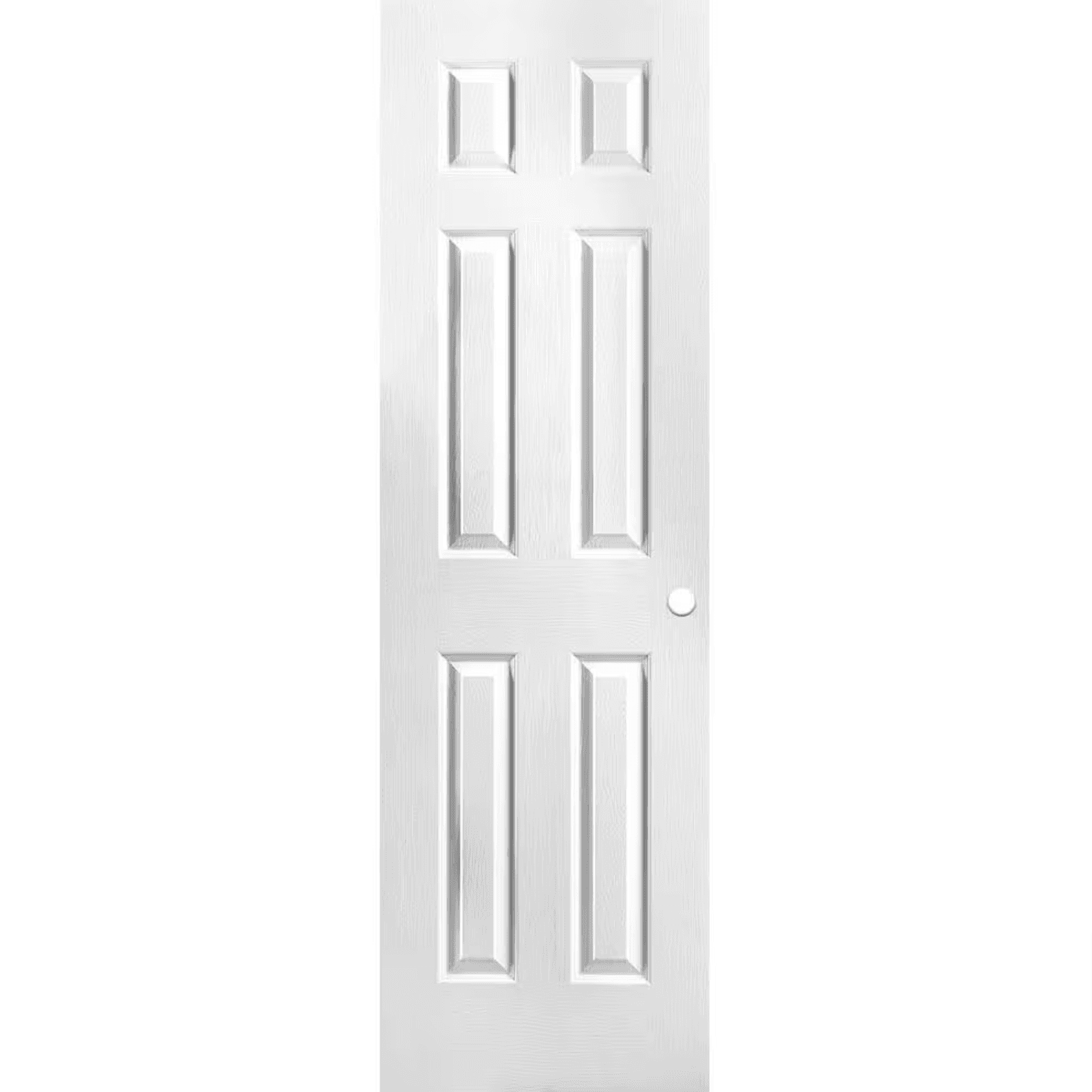 24 in. x 80 in. 6 Panel Primed Textured Hollow Core Composite Interior Door Slab with Bore