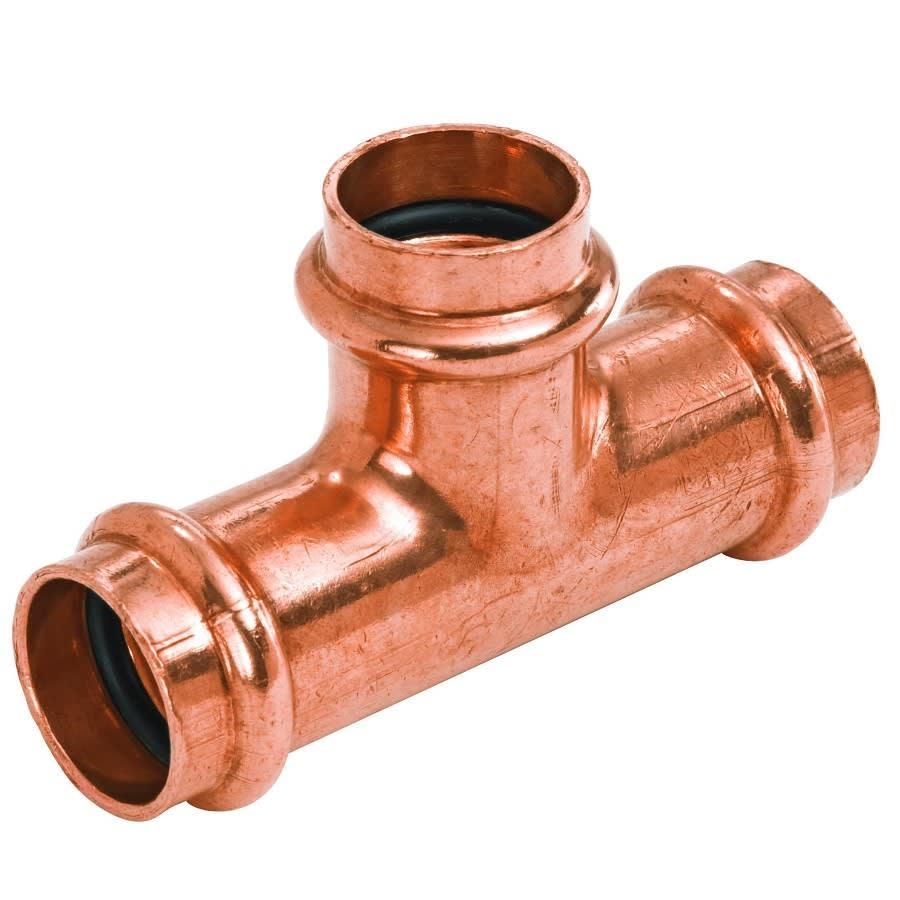 Tee, 2 x 1-1/2 x 3/4 in, Press, Copper