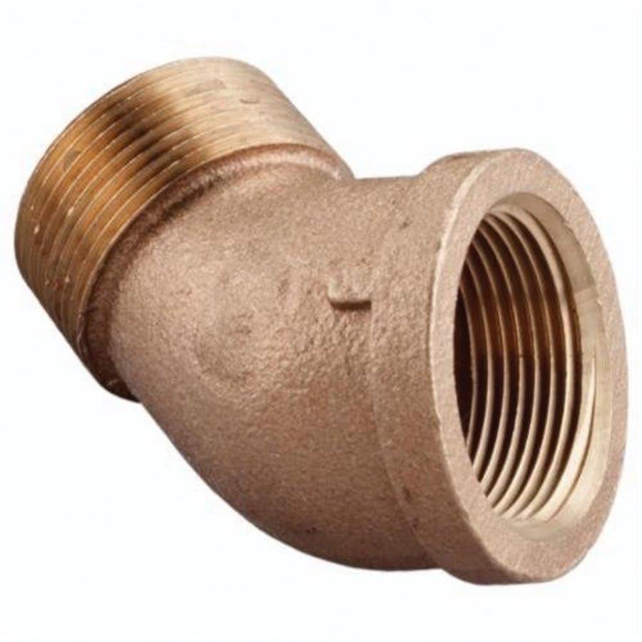 Street 45 deg Elbow, 3/4 in, MNPT x FNPT, Lead Free Brass, Rough Brass, Domestic