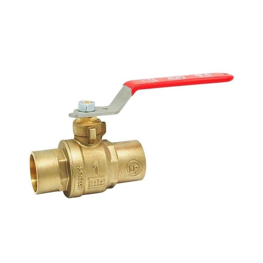 2-Piece Ball Valve, 3/4 in, C, Full Port, Plated Brass Ball, Brass