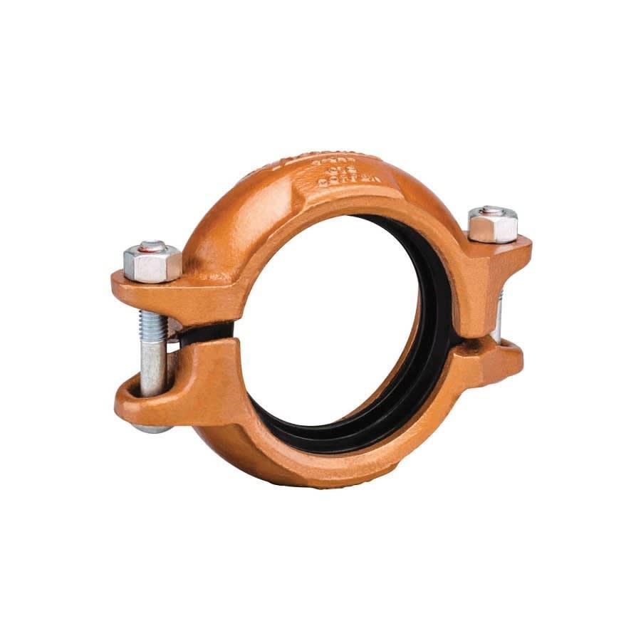 Transition Coupling, 6 in, Groove, Ductile Iron, Copper
