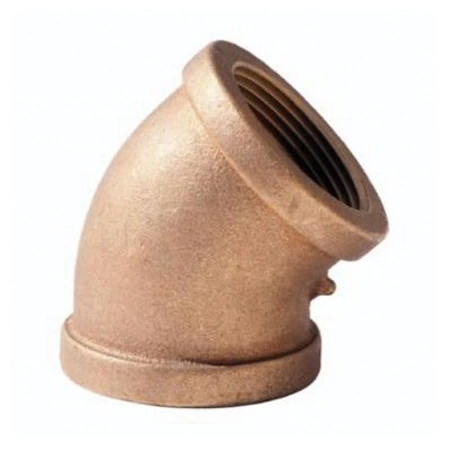 45 deg Elbow, 1-1/4 in, FNPT, Lead Free Brass, Rough Brass