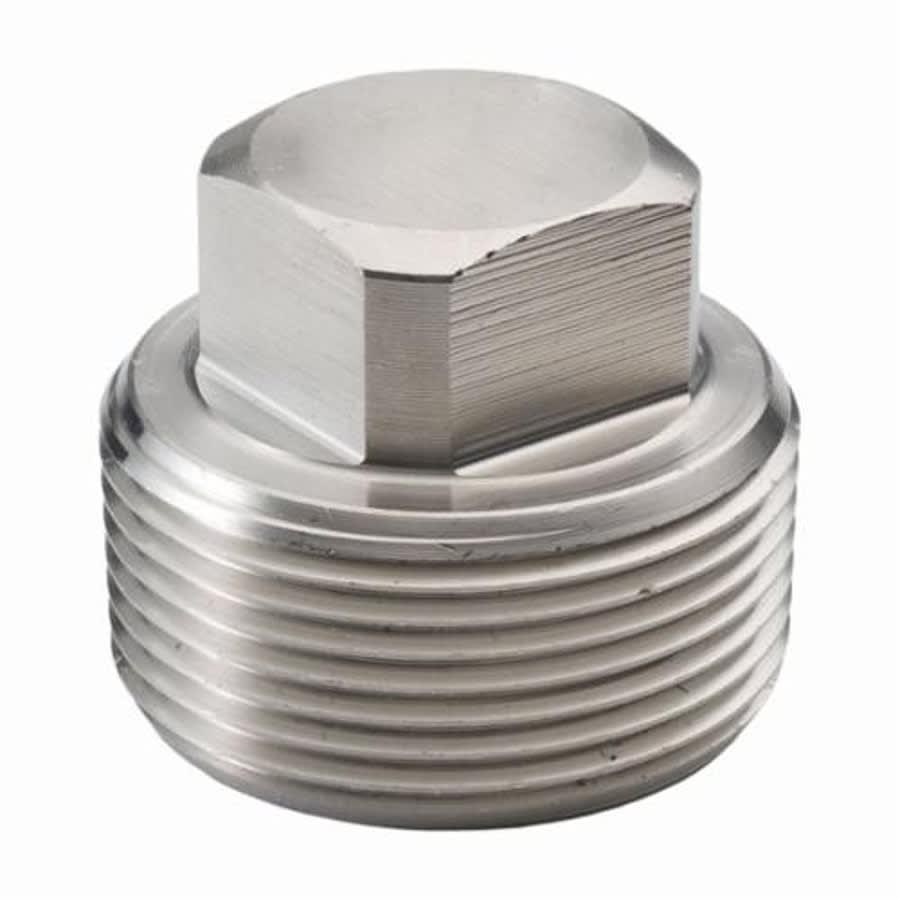 Square Head Plug, 3/4 in, MNPT, 304/304L Stainless Steel, 3000 lb