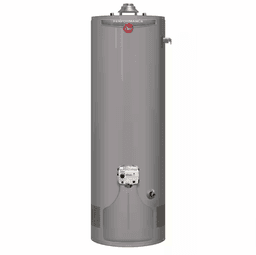 Performance 40 Gal. Tall 6-Year 38,000 BTU Ultra Low NOx (ULN) Natural Gas Tank Water Heater w/ Aluminum Drain Pan - rheem-gas-tank-water-heaters-xg40t06en38u1-64_1000-jpg-1000x1000@2x.png