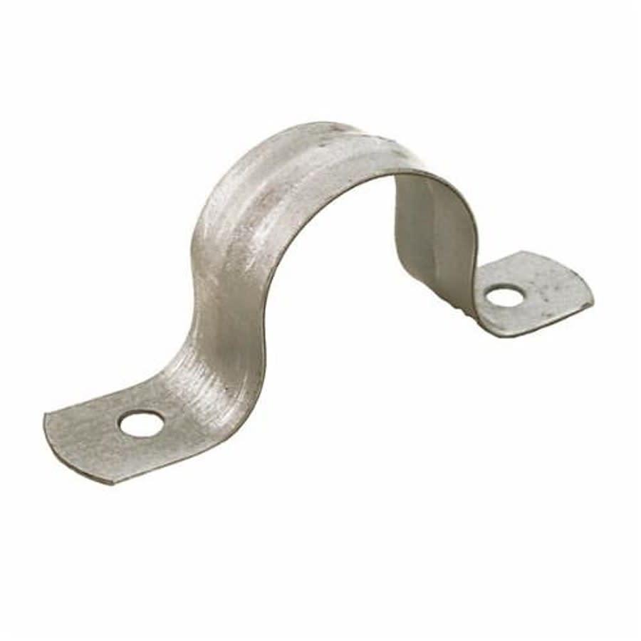 2-Hole Pipe Strap, 1-1/4 in, Electrogalvanized