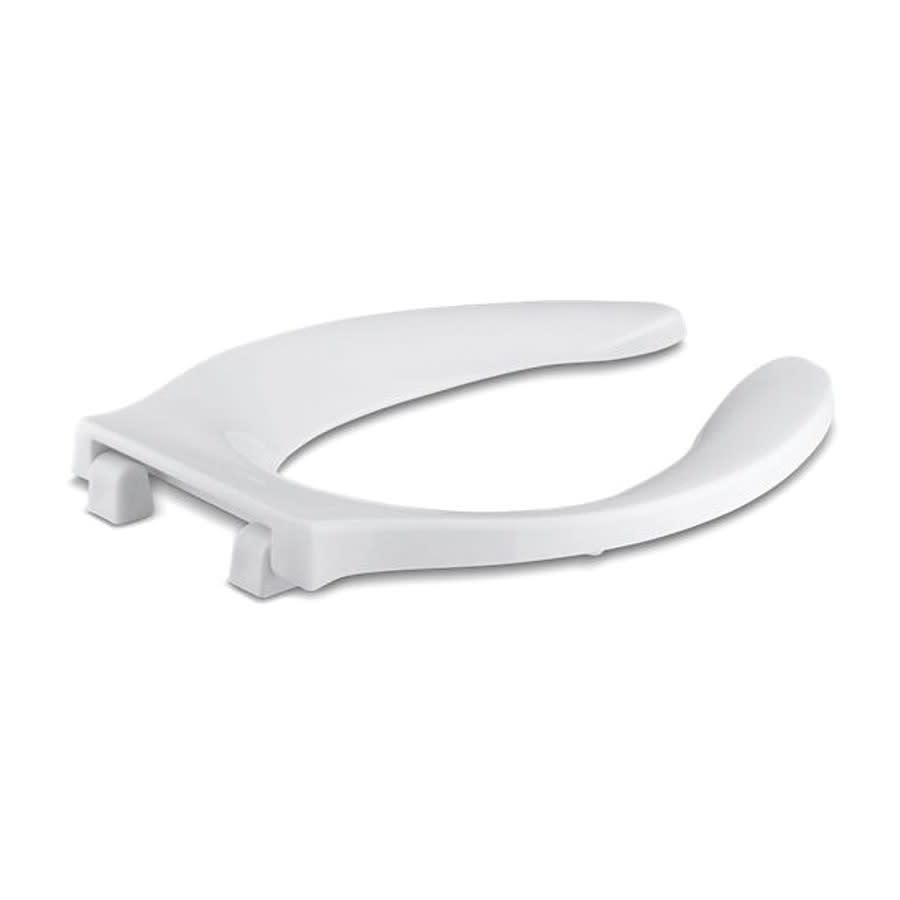 Stronghold® Toilet Seat, Elongated Bowl, Open Front, Less Cover, Plastic, White