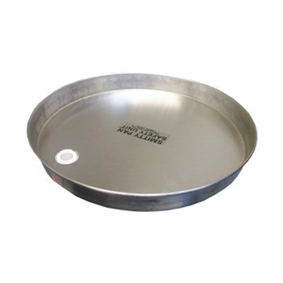 Tank Heater Pan, Round, 22 in Dia, Bottom Connection, Aluminum