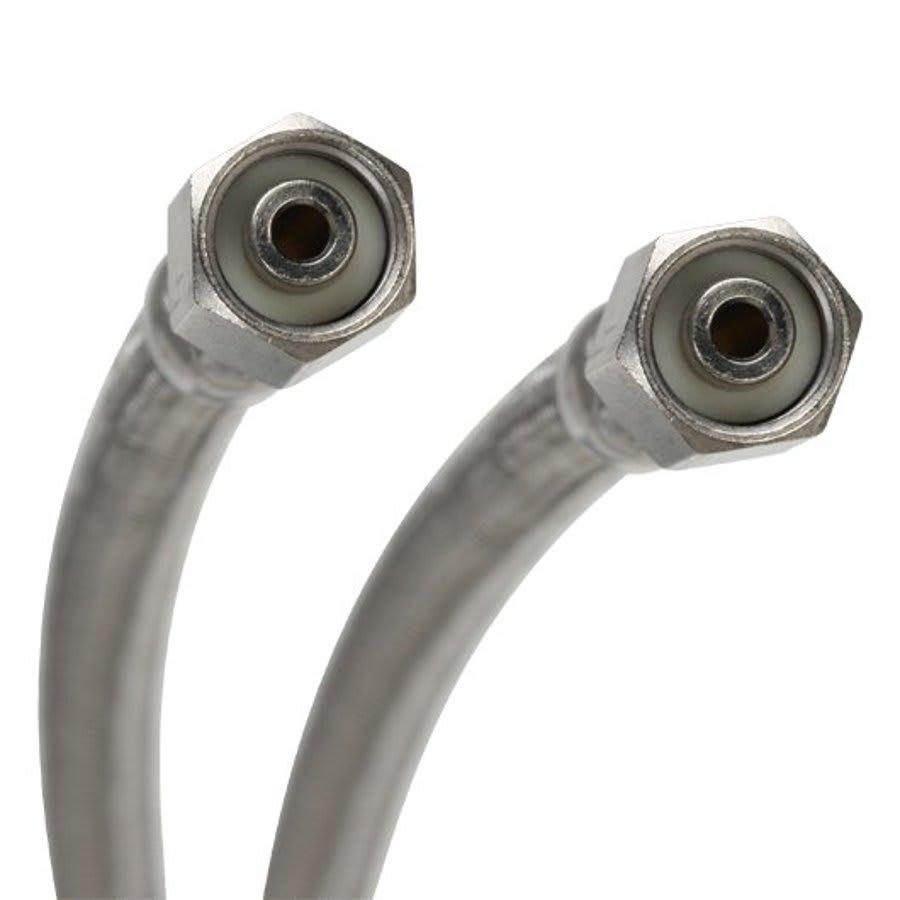 Flexible Water Supply, 1/4 in, Comp, 72 in L, Stainless Steel