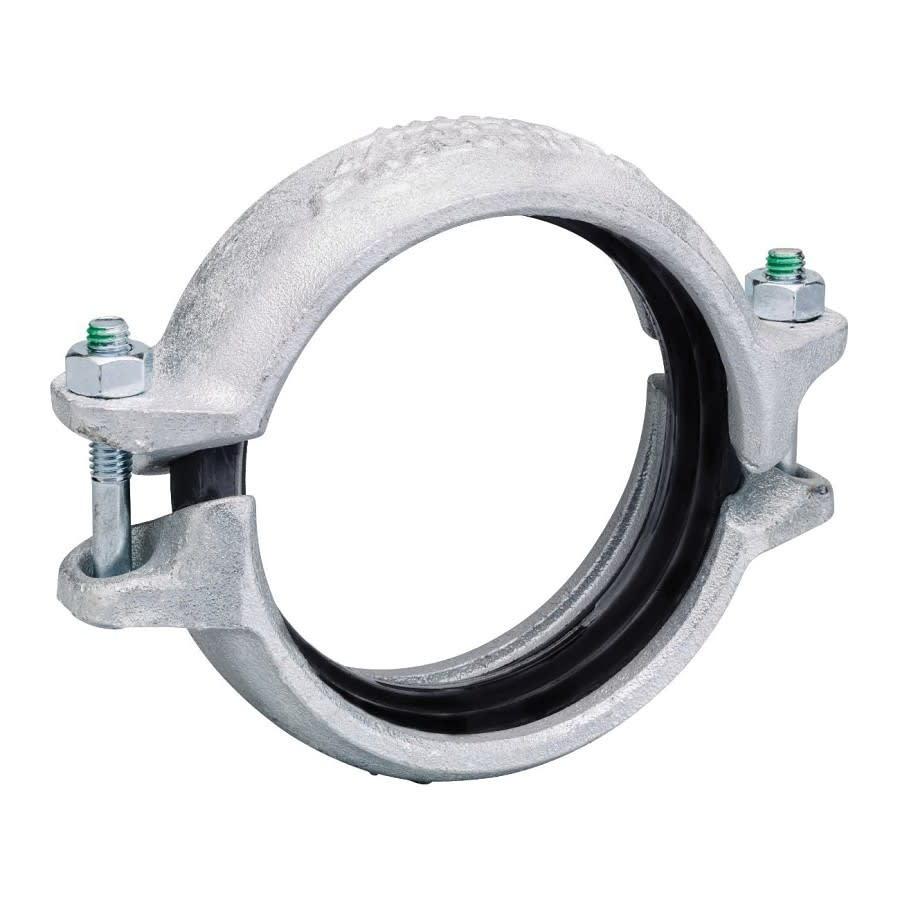Rigid Coupling, 1-1/4 in, Groove, Ductile Iron, Galvanized