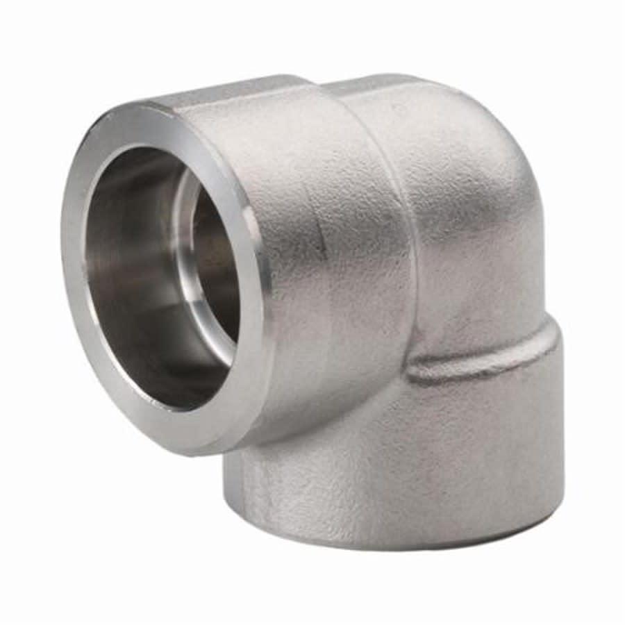 90 deg Elbow, 1-1/4 in, Socket Weld, 304/304L Stainless Steel, 3000 lb