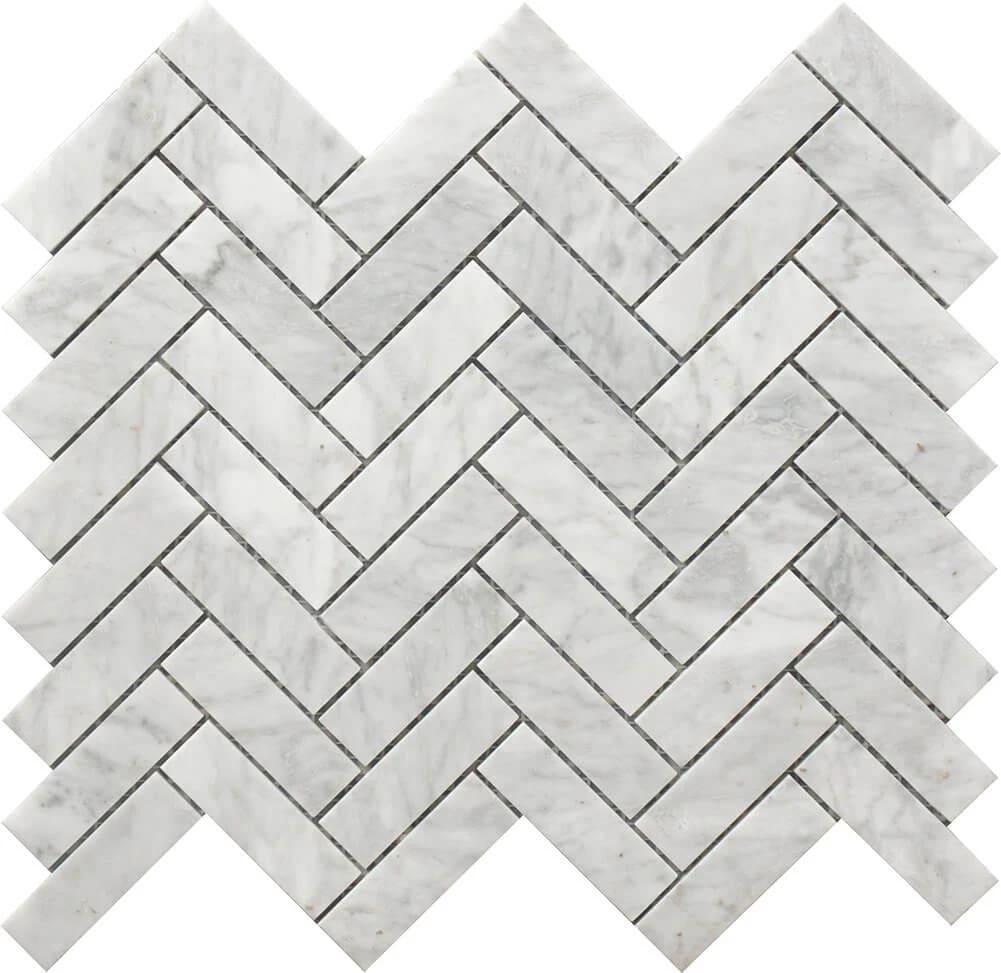 HERRINGBONE MARBLE MOSAIC 12X12