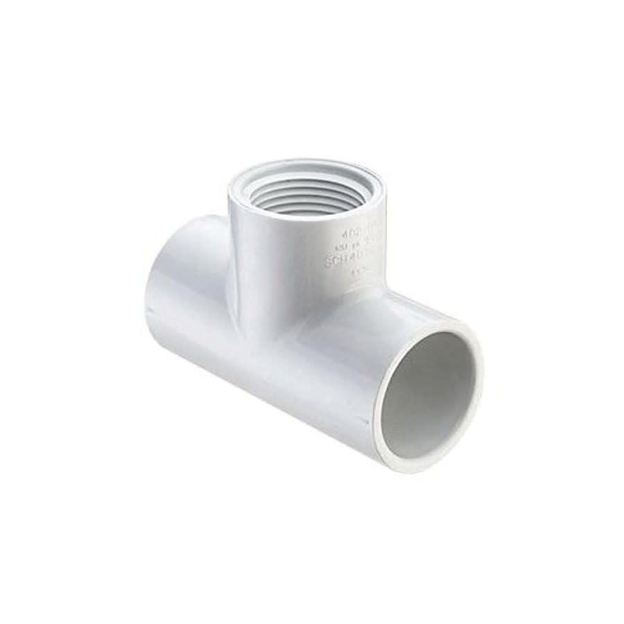 Tee, 1-1/4 in, Socket x FNPT, SCH 40/STD, PVC