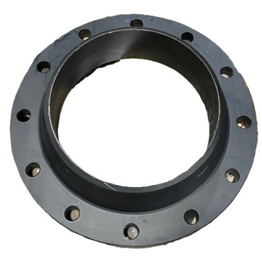 Flat Face Flange, 10 in, Weld Neck, 16 in OD, 12 Bolt Holes, 150 lb, Carbon Steel