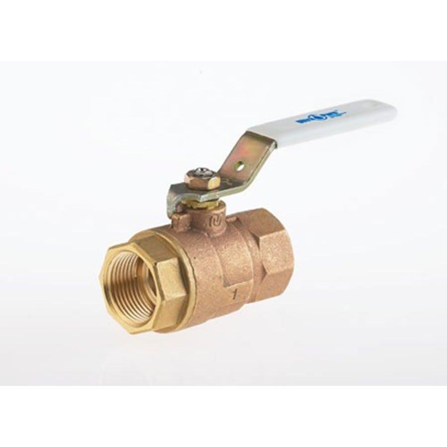 2-Piece Ball Valve, 3/4 in, FNPT, Full Port, Plated Brass Ball, Bronze