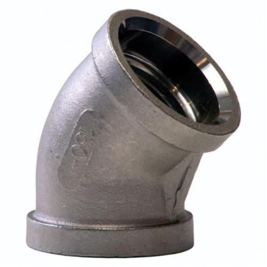 45 deg Elbow, 1 in, Socket Weld, 304/304L Stainless Steel, 150 lb