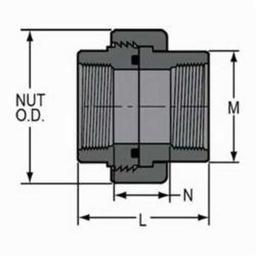2000 Union With O-Ring, 3/4 in, FNPT, SCH 80/XH, PVC, FKM O-Ring - wwc6c6xsgdc6zqg1rlve_a2641e5e-6a04-4359-8164-2e3982e26b7c@2x.jpg